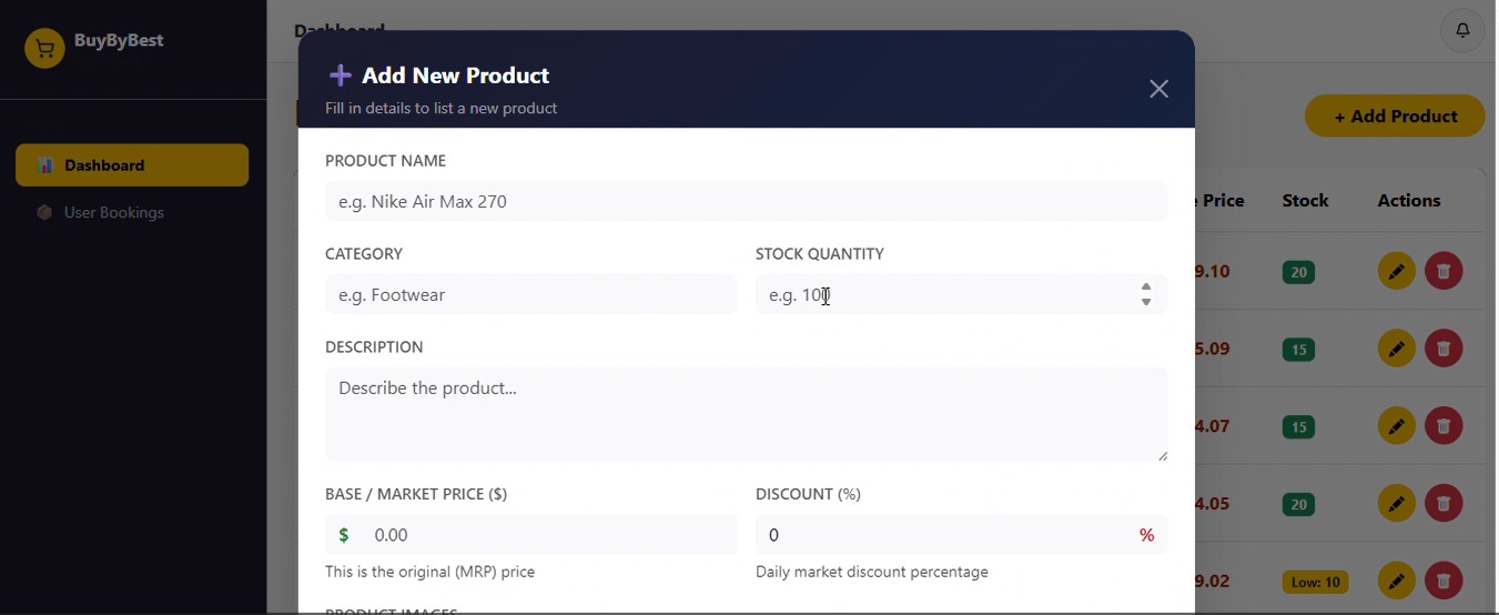 BuyByBest admin product creation